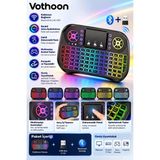 Veraura Lifestyle Zk-08 Rgb Işıklı Mini Kablosuz Klavye Touchpad Bluetooth ve 2.4g Smart Tv Kumandası