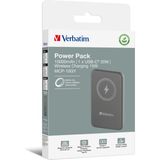 Verbatim 10.000 mAh Manyetik Kablosuz (MagSafe) Powerbank – 15W Kablosuz + 20W PD, Gri, Kablo Dahil