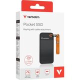 Verbatim 256GB Pocket Mini Taşınabilir SSD USB 3.2 - 1000MB/S-1000MB/S Siyah/turuncu Kablo Dahil (32418)