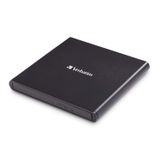 VERBATIM Harici Slimline CD/DVD Yazıcı, USB 2.0, Moblies Sürücü, Nero Burn & Arşiv Yazılımı Dahil, Harici DVD Yazıcı, Harici CD Sürücü, Kompakt Tasarım, Siyah