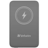 Verbatim Manyetik Power Bank 10000 mAh, Kablosuz Şarj Cihazı 15 W, USB-C ile 20 W PD, Küçük ve Manyetik Powerbank iPhone 15, 14, 13, 12, Pro, Max, Samsung, iPad için, Gri