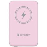 Verbatim Manyetik Power Bank 10000 mAh, Kablosuz Şarj Cihazı 15 W, USB-C ile 20 W PD, Küçük ve Manyetik Powerbank iPhone 15, 14, 13, 12, Pro, Max, Samsung, iPad için, Pembe