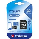 Verbatim Micro SDHC Hafıza Kartı 32 GB, 90 MB/sn Okuma Hızı, Class 10, SD Adaptörlü