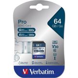 Verbatim Pro 64GB SDXC V30 UHS-I Class 10 Hafıza Kartı
