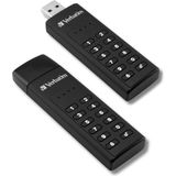 Verbatim Verbatım Tuş Takımı Güvenli USB Çubuğu I USB Tip-C I 128 GB I Şifre Korumalı ve Şifrelemeli Bellek Çubuğu I Dahil. Usb-C Uzatma Kablosu I Dizüstü Bilgisayar, Dizüstü Bilgisayar ve Co Için USB Type-C I - Siyah