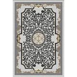 Vercelli Home Yıkanabilir Kaymaz Taban Halı, Klasik Salon Halısı, Antibakteriyel Halı, Yolluk, Dijital Baskı Halı Gri