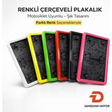 Verd Renkli Çerçeveli Motosiklet Plakalık | Beyaz / Siyah / Kırmızı / Sarı / Neon Yeşil / Pembe