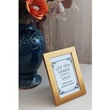 Verda Çerçeve 10x15 Cm Fotoğraf Çerçevesi! Ahşap Ayaklı Pvc Camlı Dekoratif Masaüstü Çerçeve! Gold Renk Sarı