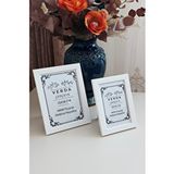 Verda Çerçeve 2 Li Çerçeve 10x15 Cm Ve 13x18 Cm Fotoğraf Çerçevesi! Ahşap Ayaklı Pvc Camlı Dekoratif Çerçeve! Beyaz Renk! Sarı