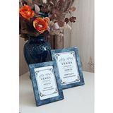 Verda Çerçeve 2 Li Çerçeve 10x15 Cm Ve 13x18 Cm Fotoğraf Çerçevesi! Ahşap Ayaklı Pvc Camlı Dekoratif Çerçeve! Mavi Renk!