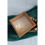 Verda Çerçeve 25x25 Cm Bambu Ledli Derin Anı Çerçevesi-6 Cm Derinlikli Anı Çerçevesi Gül Kutusu Kahverengi