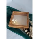 Verda Çerçeve 25x25 Cm Bambu Ledli Isimsiz Derin Gül Çerçevesi! Gül Kutusu Kahverengi