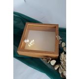 Verda Çerçeve 25X25 Cm Bambu Ledli Isimsiz Derin Gül Çerçevesi! Gül Kutusu