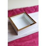 Verda Çerçeve 25x25 Cm Beyaz-Bronz Derin Anı Çerçevesi-6 Cm Derinlikli Anı Çerçevesi Gül Kutusu! Hkm Ticaret