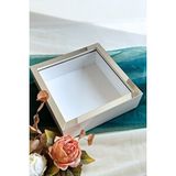 Verda Çerçeve 25X25 Cm Beyaz-Gümüş Derin Anı Çerçevesi-6 Cm Derinlikli Anı Çerçevesi Gül Kutusu! Hkm Ticaret
