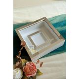 Verda Çerçeve 25X25 Cm Beyaz-Gümüş Fotoğraf Bölümlü Ledli Isimli Anı Çerçevesi! Yeni Trend Anı Çerçevesi