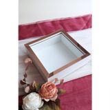 Verda Çerçeve 25X25 Cm Beyaz-Rose Derin Anı Çerçevesi-6 Cm Derinlikli Anı Çerçevesi Gül Kutusu! Hkm Ticaret