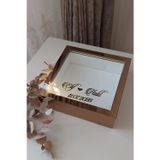 Verda Çerçeve 25X25 Cm Bronz Ledli Derin Anı Çerçevesi-6 Cm Derinlikli Anı Çerçevesi Gül Kutusu. Isimli Tarihli