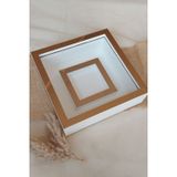 Verda Çerçeve 25X25 Cm Fotoğraf Bölümlü Beyaz-Bronz Pleksi Kaplı Verda Anı Çerçevesi-6 Cm Derinlikli Anı Çerçevesi