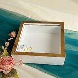 Verda Çerçeve 25X25 cm Ledli Beyaz-Bronz Yarı Pleksi Kaplamalı Derin Anı Çerçevesi! Gül Kutusu! Isimsiz