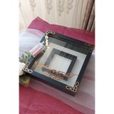Verda Çerçeve 25x25 Cm Ledli Fotoğraf Bölümlü Siyah-klasik(BRONZ) Isimli Anı Çerçevesi! Yeni Trend Anı Çerçevesi