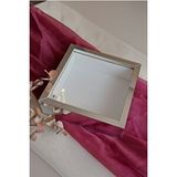 Verda Çerçeve 25x25 Cm Ledli Isimsiz Gümüş Kaplı Derin Gül Çerçevesi! Gül Kutusu! Hkmticaret Gri