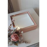Verda Çerçeve 25X25 Cm Rosegold Ledli Derin Gül Çerçevesi! Gül Kutusu! Hkmticaret. Isimsiz