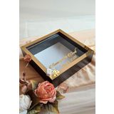Verda Çerçeve 25X25 Cm Siyah-Gold Ledli Derin Anı Çerçevesi-6 Cm Derinlikli Anı Çerçevesi Gül Kutusu