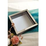 Verda Çerçeve 25X25 Cm Siyah-Gümüş Derin Anı Çerçevesi-6 Cm Derinlikli Anı Çerçevesi Gül Kutusu! Hkm Ticaret