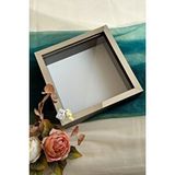 Verda Çerçeve 25X25 Cm Siyah-Gümüş Ledli Isimsiz Derin Gül Çerçevesi! Gül Kutusu! Hkmticaret