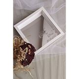 Verda Çerçeve 25x25 Cm Verda Anı Gümüş Zeminli Çerçevesi-7 Cm Derinlikli Anı Çerçevesi Gül Kutusu Gri