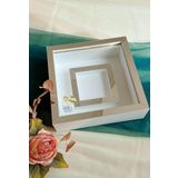 Verda Çerçeve 25X25 Ledli Beyaz-Gümüş Fotoğraf Bölümlü Çerçeve Gül Tasarımlarınız Için