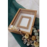 Verda Çerçeve 25X35 Cm Bambu Ledli Fotoğraf Alanlı Model Tasarım Gül Kutusu Anı Çerçevesi Isimsiz