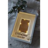 Verda Çerçeve 25X35 Cm Beyaz Fotoğraf Alanlı Model Tasarım Gül Kutusu Anı Çerçevesi!! Isimli Ledli