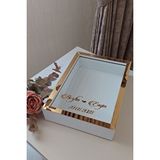 Verda Çerçeve 25X35 Cm Beyaz-Gold Ledsiz Derin Gül Tasarım Çerçevesi! Gül Kutusu Anı Çerçevesi! Isimli
