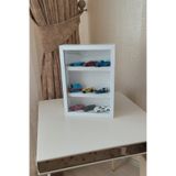 Verda Çerçeve 25x35 Cm Beyaz Raflı Araba Rafı Çerçevesi! Hotwheels Araba Anı Çerçevesi!