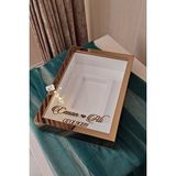 Verda Çerçeve 25X35 Cm Ledli Bronz Pleksi Kaplı Fotoğraf Alanlı Model Tasarım Gül Kutusu Anı Çerçevesi!