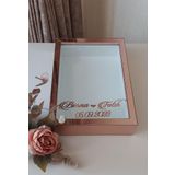 Verda Çerçeve 25X35 Cm Rosegold Ledsiz Derin Gül Tasarım Çerçevesi! Gül Kutusu Anı Çerçevesi! Isimli