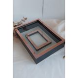 Verda Çerçeve 25X35 Cm Siya-Rose Fotoğraf Alanlı Model Tasarım Gül Kutusu Anı Çerçevesi! Yeni Model Çerçeve!