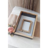 Verda Çerçeve 25X35 Cm Siyah-Gold Fotoğraf Alanlı Model Tasarım Gül Kutusu Anı Çerçevesi! ! Isimli Ledli