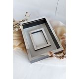 Verda Çerçeve 25x35 Cm Siyah-gümüş Renkli Fotoğraf Alanlı Model Tasarım Gül Kutusu Anı Çerçevesi!