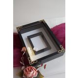 Verda Çerçeve 25X35 Cm Siyah Klasik Kenarlı Gül Kutusu Anı Çerçevesi! Isimsiz Ledli!