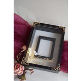 Verda Çerçeve 25X35 Cm Siyah Renk Klasik Kenarlı Gül Kutusu Anı Çerçevesi! Ayna Çerçeve! Isimli-Ledli