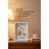 Verda Çerçeve 25X35X7 cm Bebek El Ayak Gold Heykel Yapım Kiti ve Beyaz Derin Anı Çerçevesi 3D Kalıp Alma