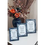 Verda Çerçeve 3 Lü Set! 10x15, 13x18 Cm Ve 15x21 Cm Fotoğraf Çerçevesi! Ahşap Ayaklı Dekoratif Çerçeve! Mavi Renk!