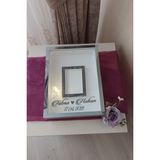 Verda Çerçeve 30 x 40 cm Yarı Kaplama Ledli+Isimli Beyaz-Füme Anı Çerçevesi! Yeni Moda Çiçek Anı Çerçevesi!