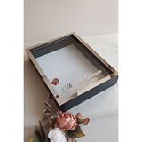 Verda Çerçeve 30X40 Cm 7 Cm Derin Siyah-Gümüş Gül Anı Çerçevesi! Gül Kutusu-Hkm Ticaret