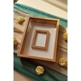 Verda Çerçeve 30x40 Cm Bambu Fotoğraf Bölümlü Gül Saklama Anı Çerçevesi-6 Cm Anı Çerçevesi Gül Kutusu Kahverengi