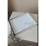 Verda Çerçeve 30x40 Cm Beyaz Gül Anı Çerçevesi! Isimli Fotoğraf Çerçevesi! Gül Anı Çerçevesi-gelin Buketleri Için! Gümüş Gri