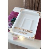 Verda Çerçeve 30x40 Cm Beyaz-modern(GOLD) Ledli Fotoğraf Bölümlü Tasarım Gül Kutusu Anı Çerçevesi! Ayna Çerçeve!